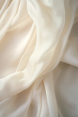 close up of white satin fabric texture use for wedding background.