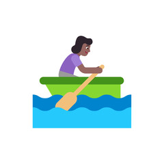 Woman Rowing Boat: Medium-Dark Skin Tone