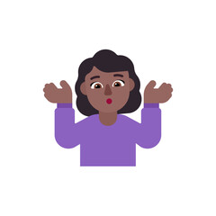 Woman Shrugging: Medium-Dark Skin Tone