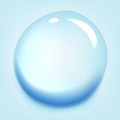 Water puddle drop. Top view liquid splashes, wet environment. Water spill or aqua scattered drop isolated on blue background