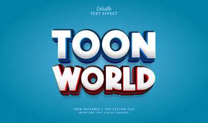 Toon World Editable Text Effect Style 3d Comic - obrazy, fototapety, plakaty