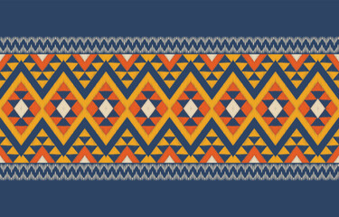 Ethnic abstract ikat art. Aztec ornament print. geometric ethnic pattern seamless  color oriental.  Design for background ,curtain, carpet, wallpaper, clothing, wrapping, Batik, vector illustration.