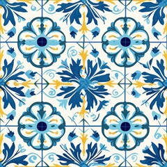 Fototapeta na wymiar Vibrant Mediterranean Tile Pattern