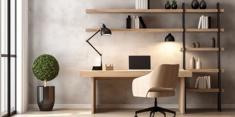 Trendy Office Interior with Modern Furniture
