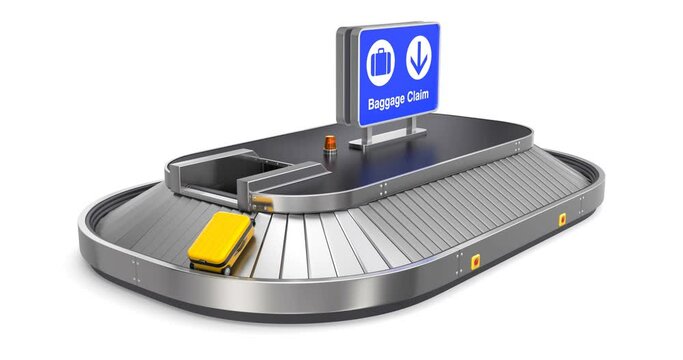 Airport baggage claim transporter animation - 3D animation seamlessly loopable