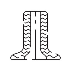 Tire line icon. Winter or snow tire. Included the icons as tire, technician, mechanic, flat tire, broken tired, screw, and more
