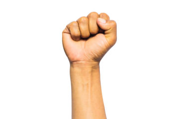 hand fist isotaled on white background, clipping path