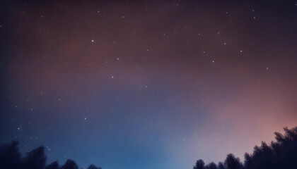 Fototapeta premium Starry Sky from the Ground - Shooting Stars in the Night with Blue Bright Colors