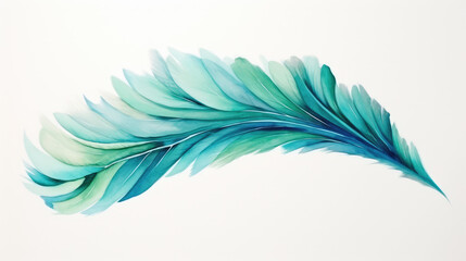 blue and turquoise feather design background - obrazy, fototapety, plakaty