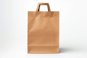 paper grocery bag isolated on white - obrazy, fototapety, plakaty
