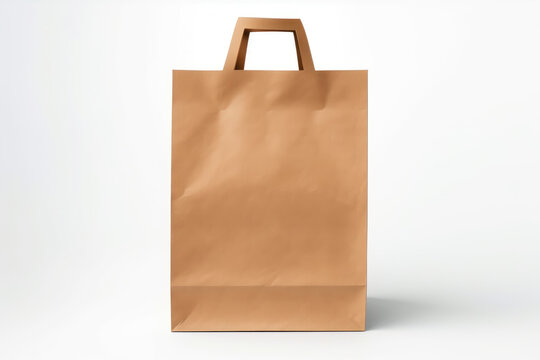 paper grocery bag isolated on white