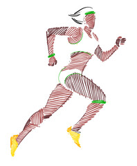 Athletics represented in the figure of the female runner