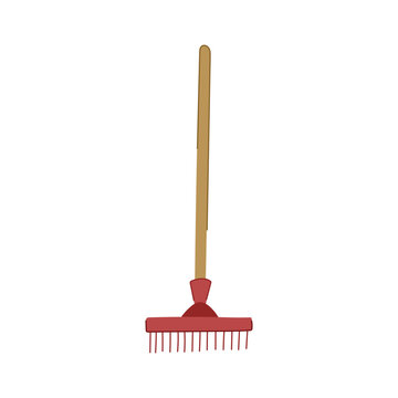 broom rake cartoon. fork grass, lawn cute, leaf leaves broom rake sign. isolated symbol vector illustration