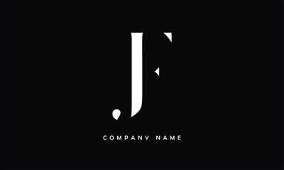 JF, FJ, J, F Abstract Letters Logo Monogram - obrazy, fototapety, plakaty