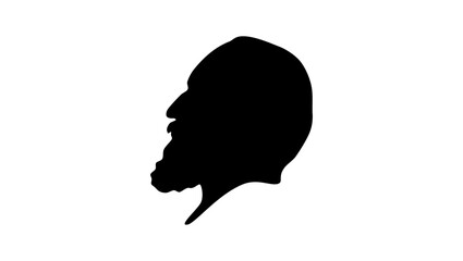 James Abram Garfield, black isolated silhouette