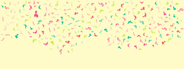 COLOR vector falling tiny confetti banner
