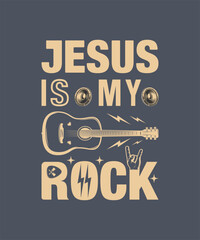 Jesus is my rock Christian t shirt design template