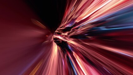 Abstract loop colorful hyperspace flight universe galaxy warp tunnel animation sci fi background. 4K 3D Art infinite loop Science Fiction sci fi hyperspace vortex tunnel. 