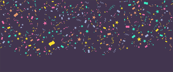Colorful colourful vector falling tiny confetti banner - obrazy, fototapety, plakaty