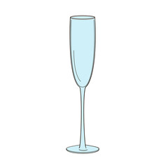 empty glass for champagne wine