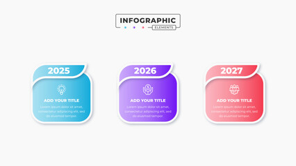Obraz premium Vector timeline infographic design template with 3 steps or options