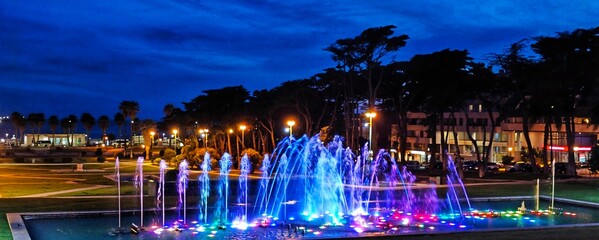 fountain at night