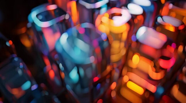 Stylized, neon outlines of abstract NFT shapes.