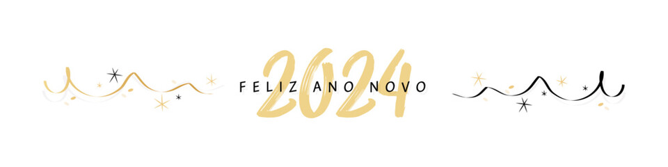 Feliz ano novo 2024 - obrazy, fototapety, plakaty