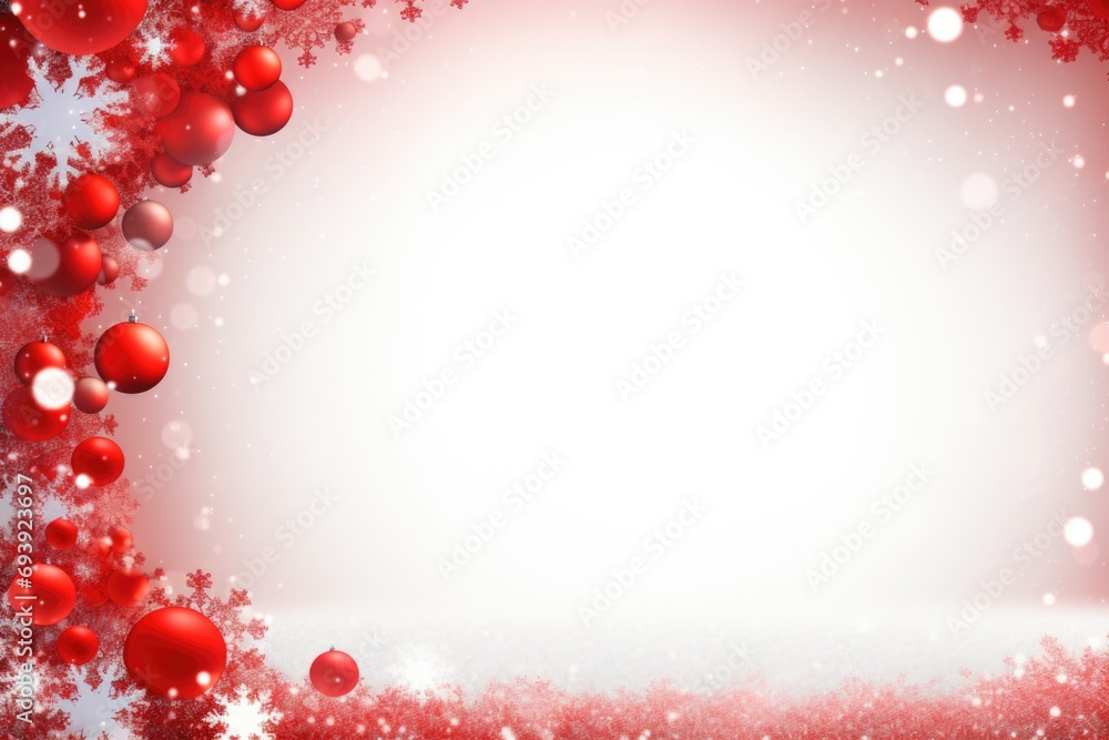 Poster A festive red and white background with delicate snowflakes. Perfect for adding a touch of holiday cheer to any project