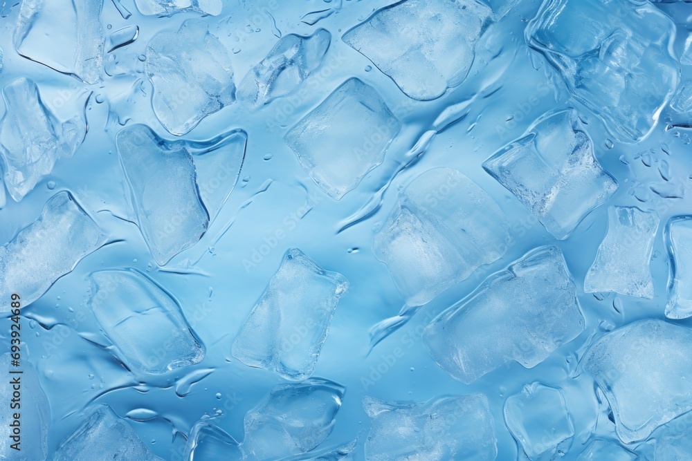 Aufkleber A close-up view of a bunch of ice cubes. Perfect for adding a refreshing touch to your beverage or creating a cool and crisp atmosphere in your design projects