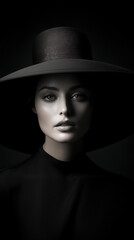Timeless Chic: Black and White Portraits of Women Adorned with Hats - Monochrome Elegance, Fashion Trends, and Stylish Headwear - A Journey Through Classic Glamour Moments and Modern Vintage Styles.