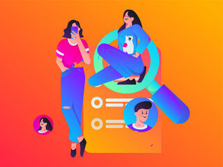 Personnel doing job interview flat vector concept operation hand drawn illustration
