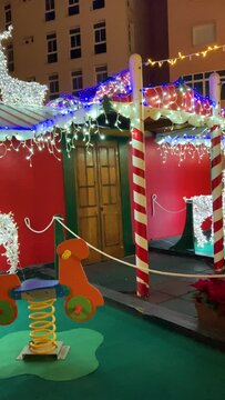 Capture the festive charm of the Christmas at the Plaza Mayor shopping center in Torremolinos, Spain