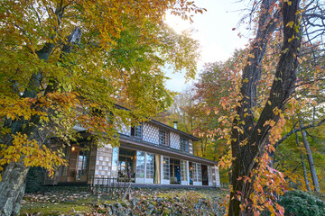 old house in autumn tochigi, japan