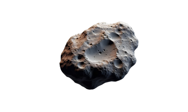  isolated image of an asteroid on a transparent background,

