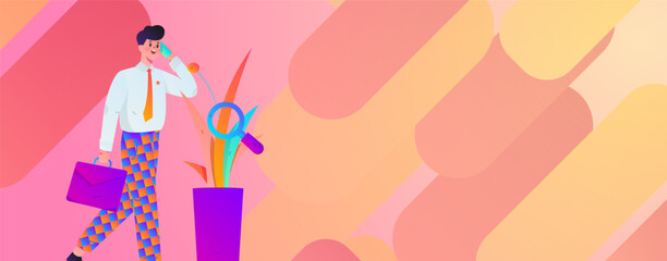 Personnel doing job interview flat vector concept operation hand drawn illustration
