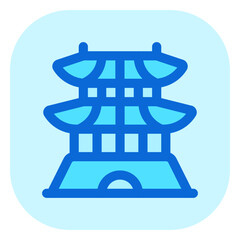 Editable castle, shrine, temple, vector icon. Landmark, monument, asian, building, architecture. Part of a big icon set family. Perfect for web and app interfaces, presentations, infographics, etc