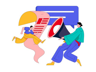 Personnel doing job interview flat vector concept operation hand drawn illustration
