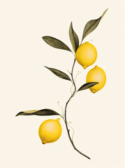 Illustration of Juicy Citron, Bursting with Zesty Vibrance and Refreshing Citrus Beauty