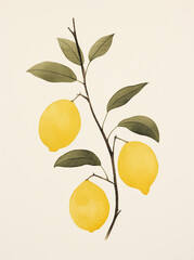Illustration of Juicy Citron, Bursting with Zesty Vibrance and Refreshing Citrus Beauty