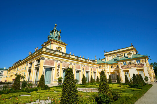 view of the palace wilanow in warsow, poland