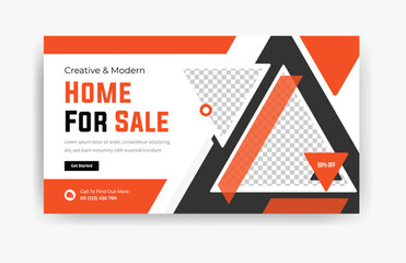Creative and modern home for sale template design, home sale banner template, sale banner, modern home for sale banner vector 