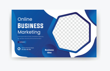 Online Business marketing banner template design, business marketing web template, business presentation template design vector 