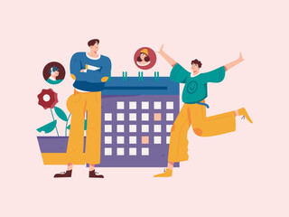 Personnel doing job interview flat vector concept operation hand drawn illustration
