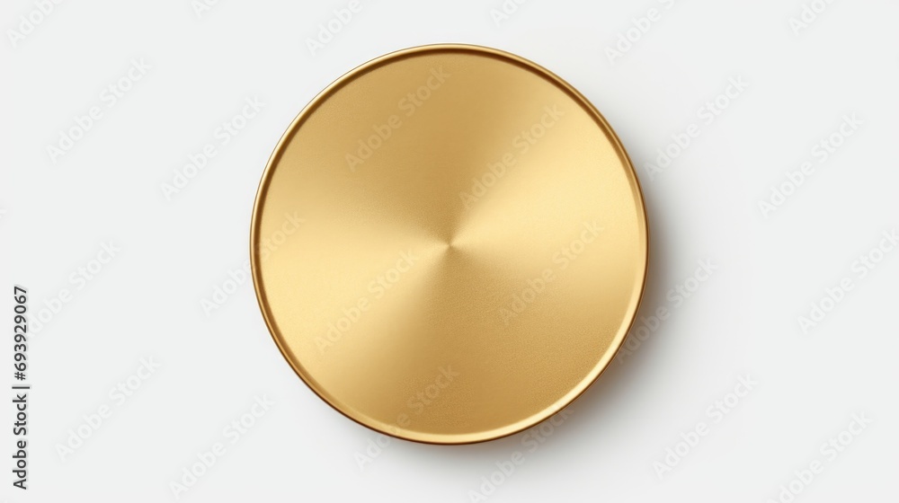 Aufkleber A detailed close-up view of a metal object resting on a clean white surface. This versatile image can be used in various contexts