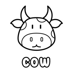 Cow coloring book. Coloring page for kids.