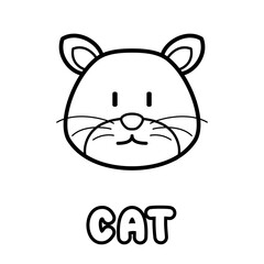 Cat coloring book. Coloring page for kids.