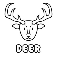 Obraz na płótnie Canvas Deer coloring book. Coloring page for kids.