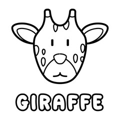 Giraffe coloring book. Coloring page for kids.