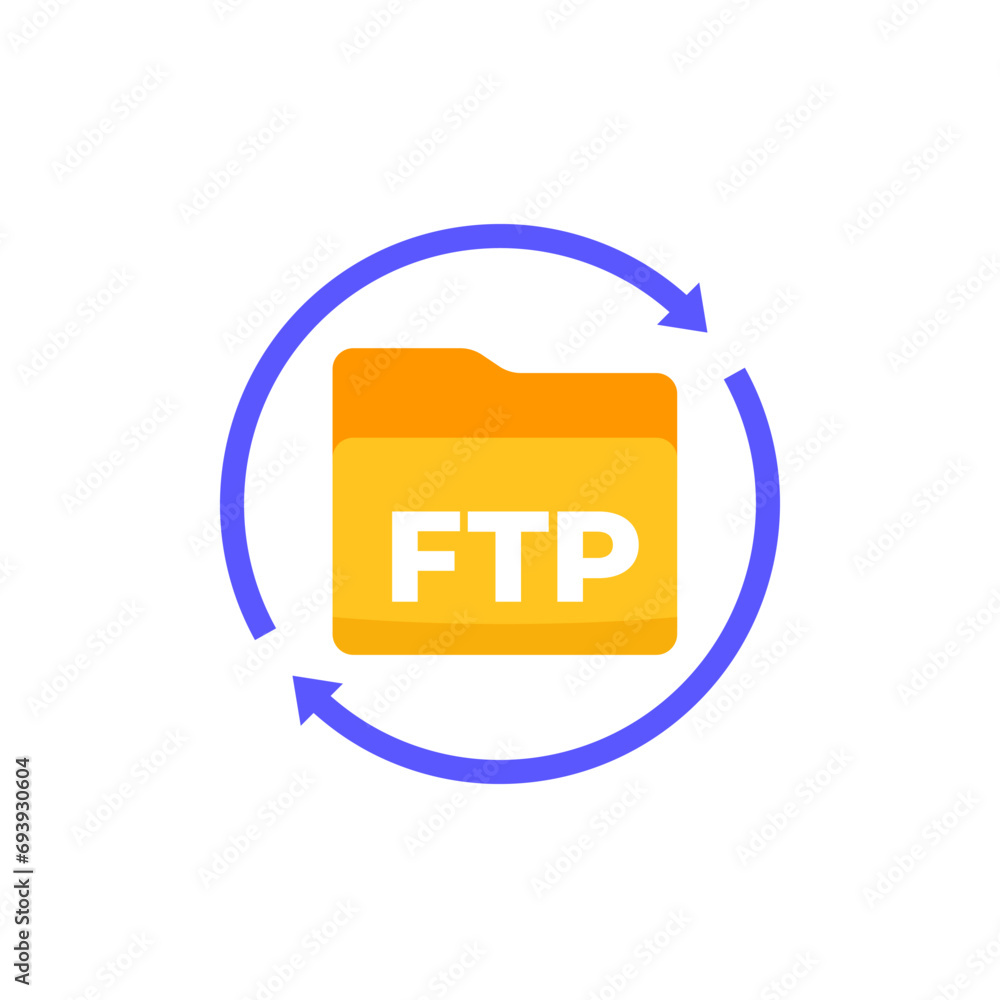 Poster ftp icon, transfer or upload to a server